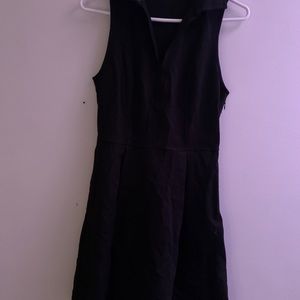 Black V neck/collared dress